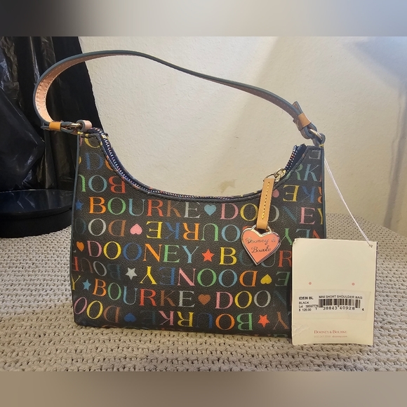 Dooney & Bourke Bags Dooney And Bourke Nwt Black Printed Mini Short Shoulder Bag Poshmark